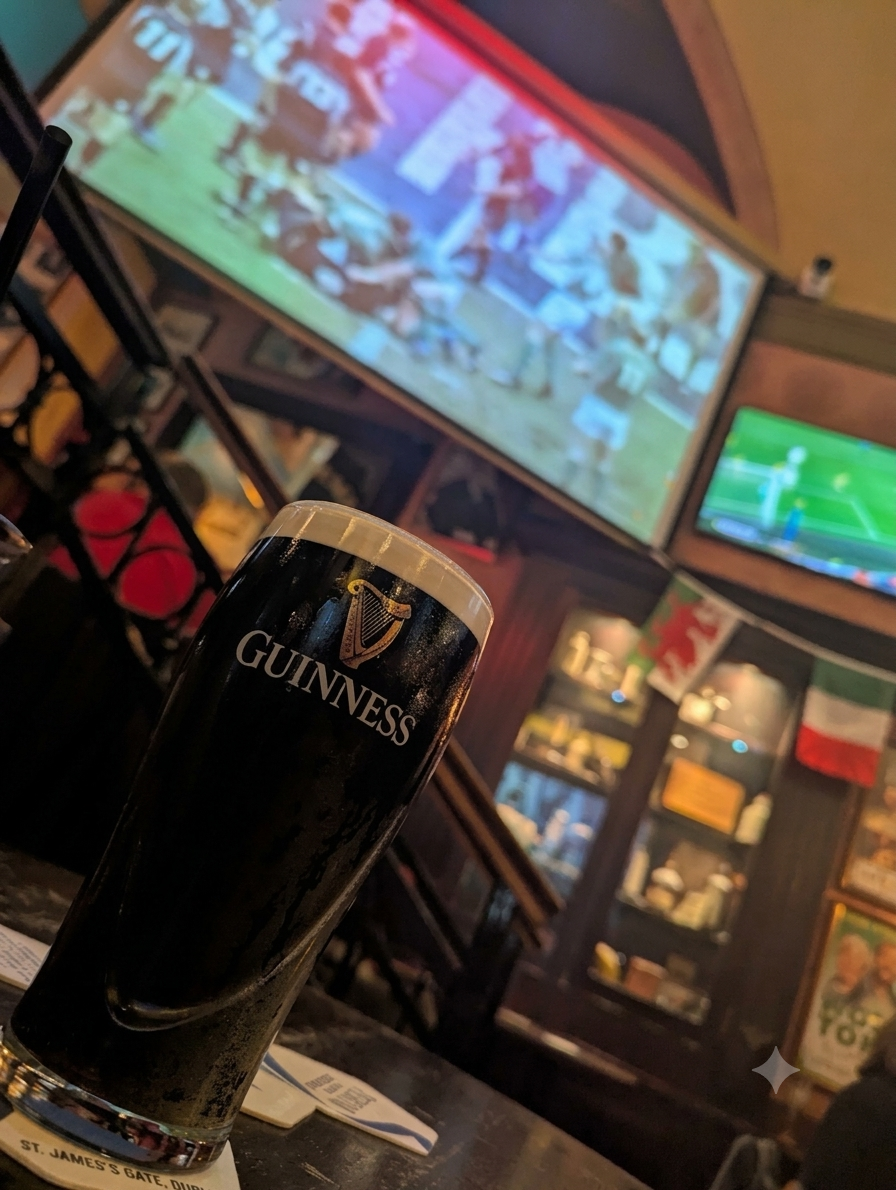 Guinness Pint with Live Sports